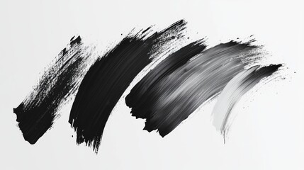 Black and grey brushstrokes across a plain white background depict art