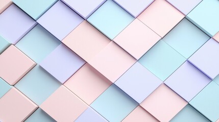 Vibrant Wall of Pastel Blue and Pink Squares Creating a Playful Atmosphere