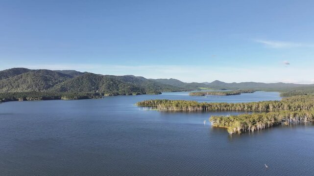 Aerial footage of Lake Tinaroo Queensland Australia