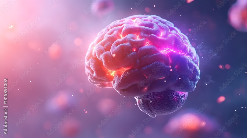 Poster investigating brain function and creativity through neural dynamics in digital art