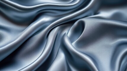 Obraz premium A photograph showing beautiful flowing silky fabric in blue hues
