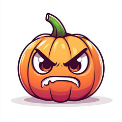 Angry pumpkin emoji with fierce expression, perfect for Halloween fun