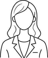 Businesswoman line icon on background for graphic and web design. Creative illustration concept symbol for web or mobile app