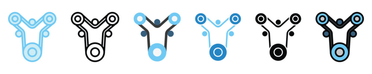 Belt multi style icons set. use for modern concept, print, UI, UX kit, web and app development. Vector EPS 10, related to car service, auto garage, car spare part.