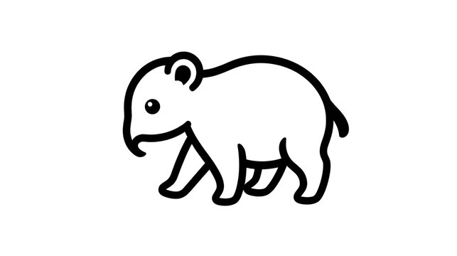 Icon of Baby Animal. Minimalist Isotype Design. 2D Flat Simplified Style. Copyspace for TEXT