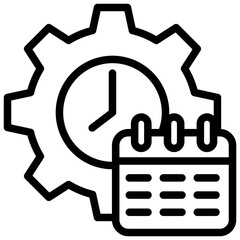 Obraz premium Time Management Outline Icon