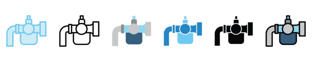 Carburetor multi style icons set. use for modern concept, print, UI, UX kit, web and app development. Vector EPS 10, related to car service, auto garage, car spare part.