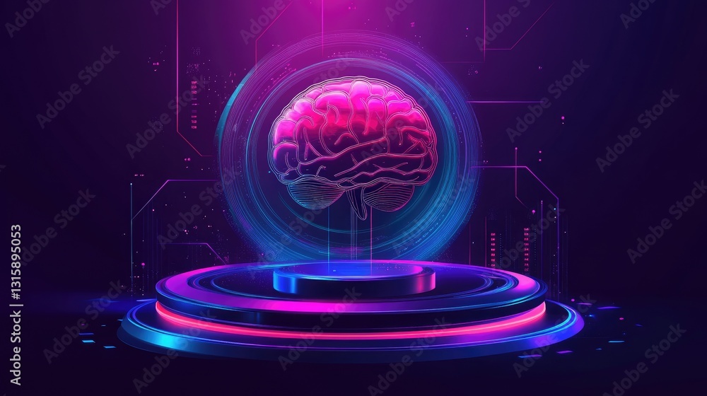 Poster ai-driven predictive analytics dashboard with futuristic holographic display.