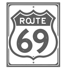 Vintage Route 66 Sign – Classic American Highway Road Sign Illustration