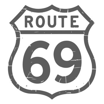 Vintage Route 66 Sign &ndash; Classic American Highway Road Sign Illustration