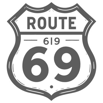 Vintage Route 66 Sign &ndash; Classic American Highway Road Sign Illustration