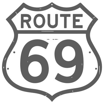Vintage Route 66 Sign &ndash; Classic American Highway Road Sign Illustration