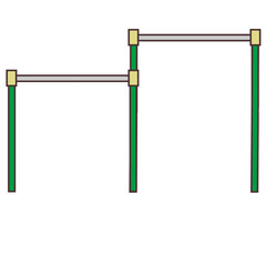 二つ並んだ鉄棒