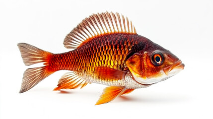 A whole black sea bream fish on a white background