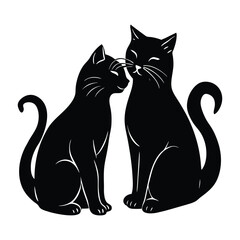 Obraz premium Cat Rubbing Its Head Against Another in Friendly Contact