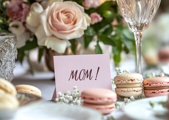 Celebrating Mom with Elegant Table Setting and Macarons for Mother's Day