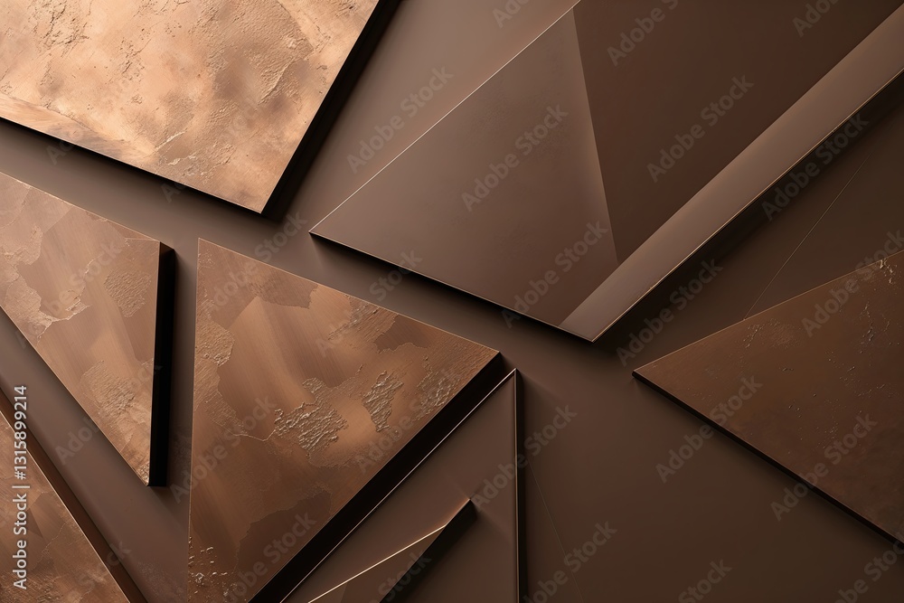 Poster modern bronze angular geometric background design