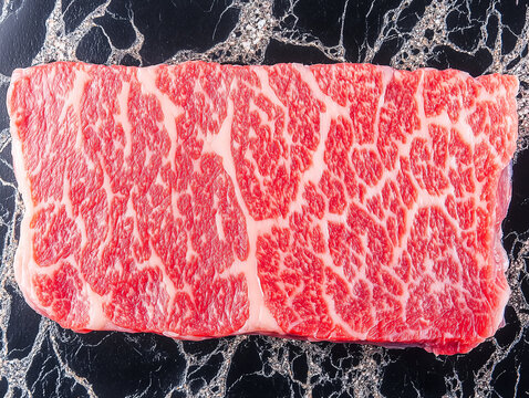 Japanese Wagyu Beef Flakes on a black background