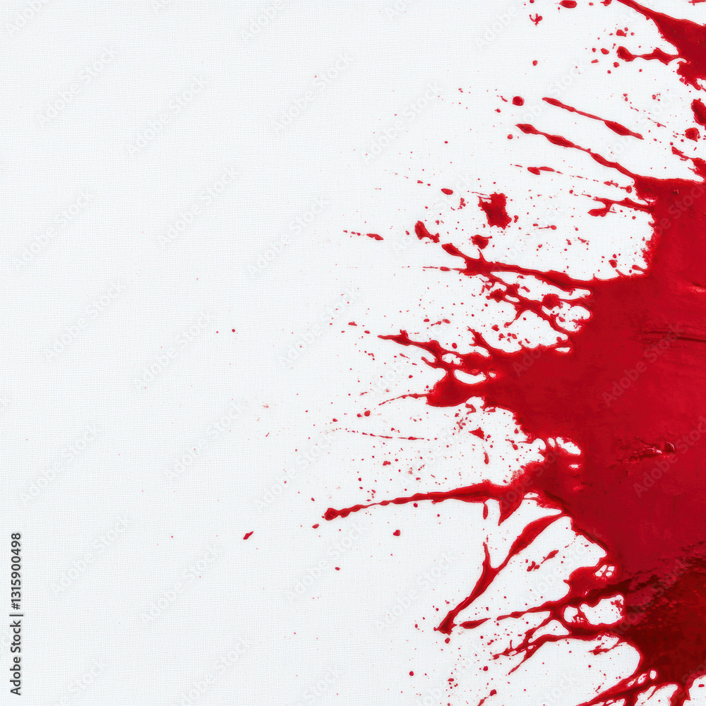 Poster abstract red paint splash on white background creating dynamic artistic texture