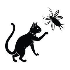 Cat Batting at an Insect with Precise Light Movement