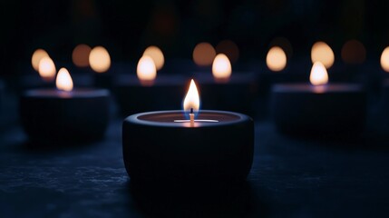 Illuminated Candles  Dark Background  Peaceful  Hope  Remembrance  Spirituality  Meditatio