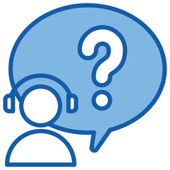 Customer Service Blue White Icon