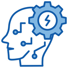 Critical Thinking Blue White Icon