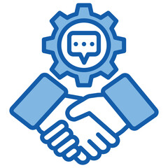 Interpersonal Skill Blue White Icon