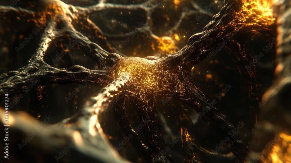 Poster ai-powered self-learning system visualized through interconnected neurons.