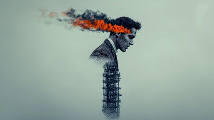 Industrialist  Man  Factory  Smoke  Sketch  Art  Innovation