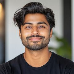 Obraz premium young handsome indian man smiling