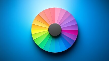 Obraz premium Colorful wheel on blue background