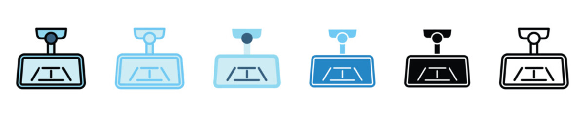 Rear View Mirror multi style icons set. use for modern concept, print, UI, UX kit, web and app development. Vector EPS 10, related to car service, auto garage, car spare part.