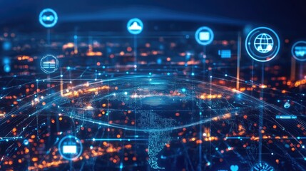 Obraz premium Cybersecurity AI neutralizing disinformation threats in digital spaces.
