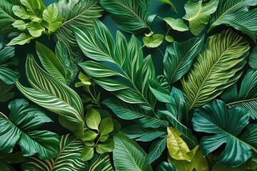 Fototapeta premium Elegant Green Leaf Design with Beautiful Patterns in Serene Eco-Friendly Environment