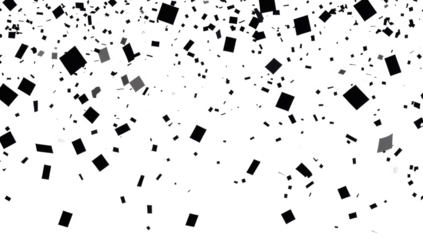 a dynamic arrangement of black and gray squares scattered against a white background creating a sense of movement and depth it appears to be an abstract graphic design