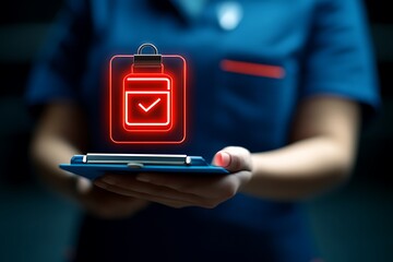 Digital Checklist Hologram, Healthcare