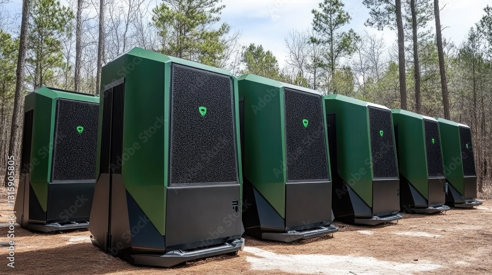Poster eco-conscious tech revolutionizing energy-efficient supercomputing.