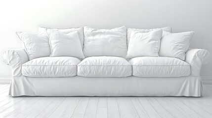 White sofa, minimalist room