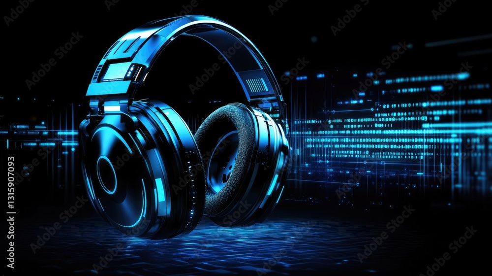 Aufkleber futuristic ai-powered customer service interface with voice recognition.
