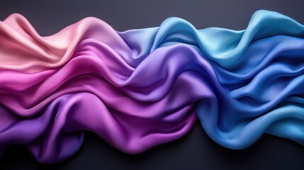 Fototapeta premium Flowing Pastel Silk Fabric on Dark Background