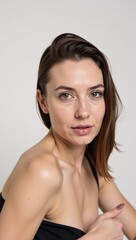 Fototapeta premium fashion model posing for a photoshoot on a studio.