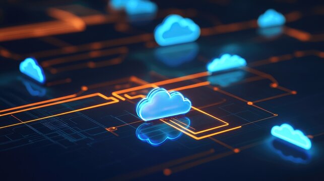 Hybrid IT network visualized with cloud and edge computing nodes.