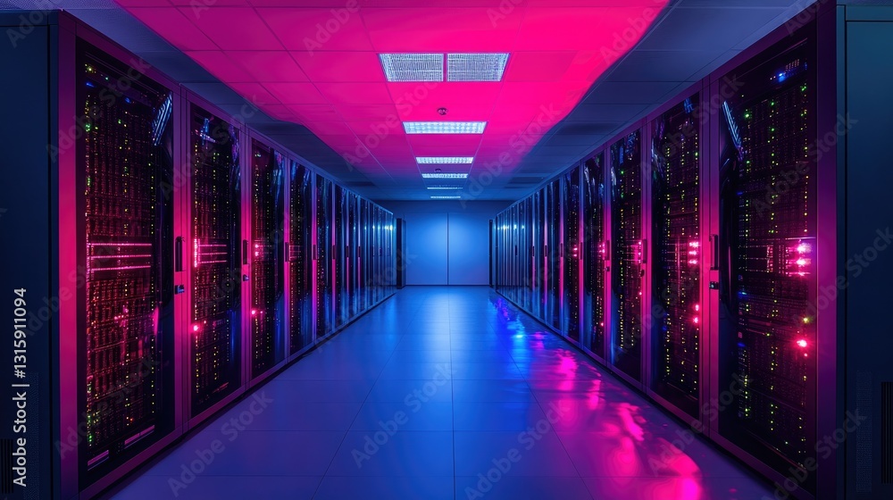 Poster quantum-hybrid computing setup accelerating complex calculations.