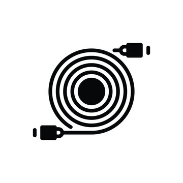 black coiled cable with connectors clip art preview