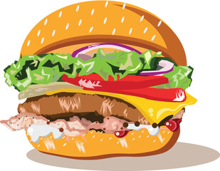 cheese burger, healthy diet, tasty food
