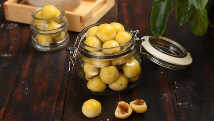 Nastar Pineapple Tarts on a Beautiful Eid Table, the holy month of Ramadan and Eid al-Fitr, delicious and savory favorite nastar