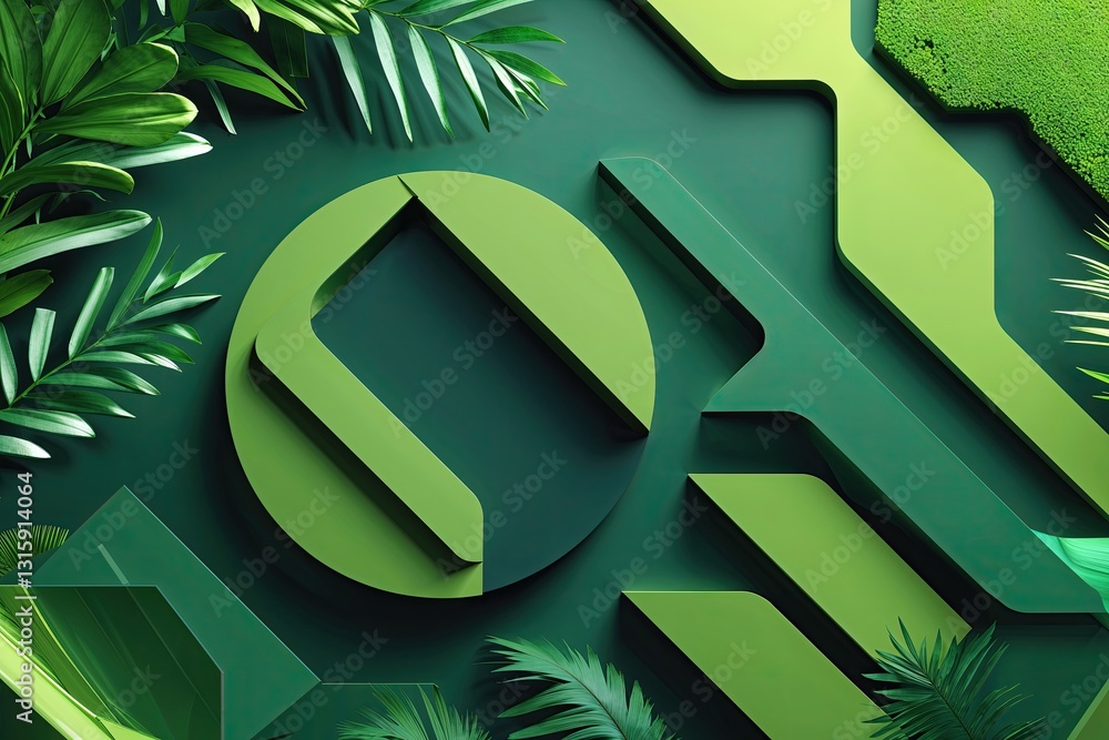 Poster dynamic green abstract signage layout background for fresh visual design