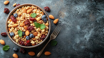 Fototapeta premium Healthy Nuts and Fruits in a Bowl for Serving