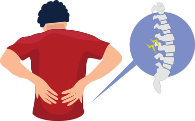 back pain at the lumbar region 